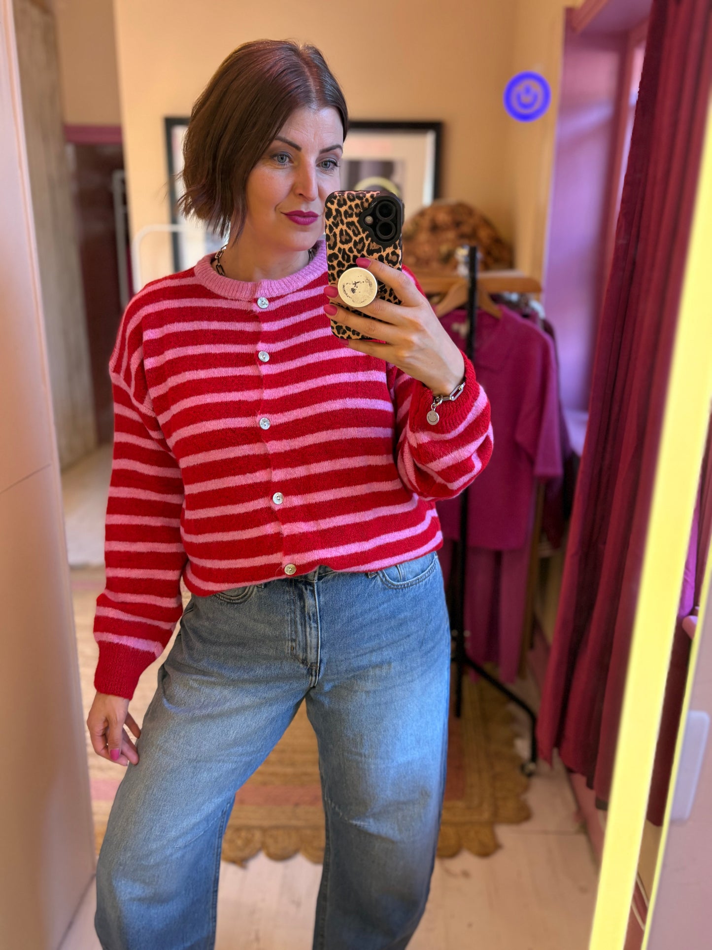 Alpaca Striped Cardigan