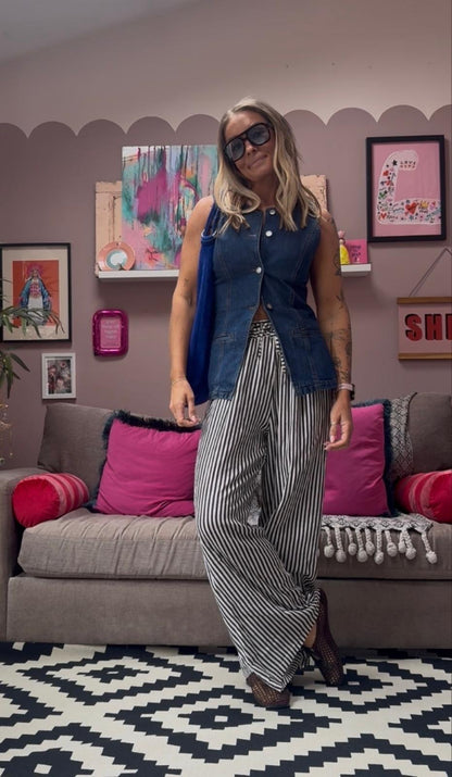 Linen Striped Trousers