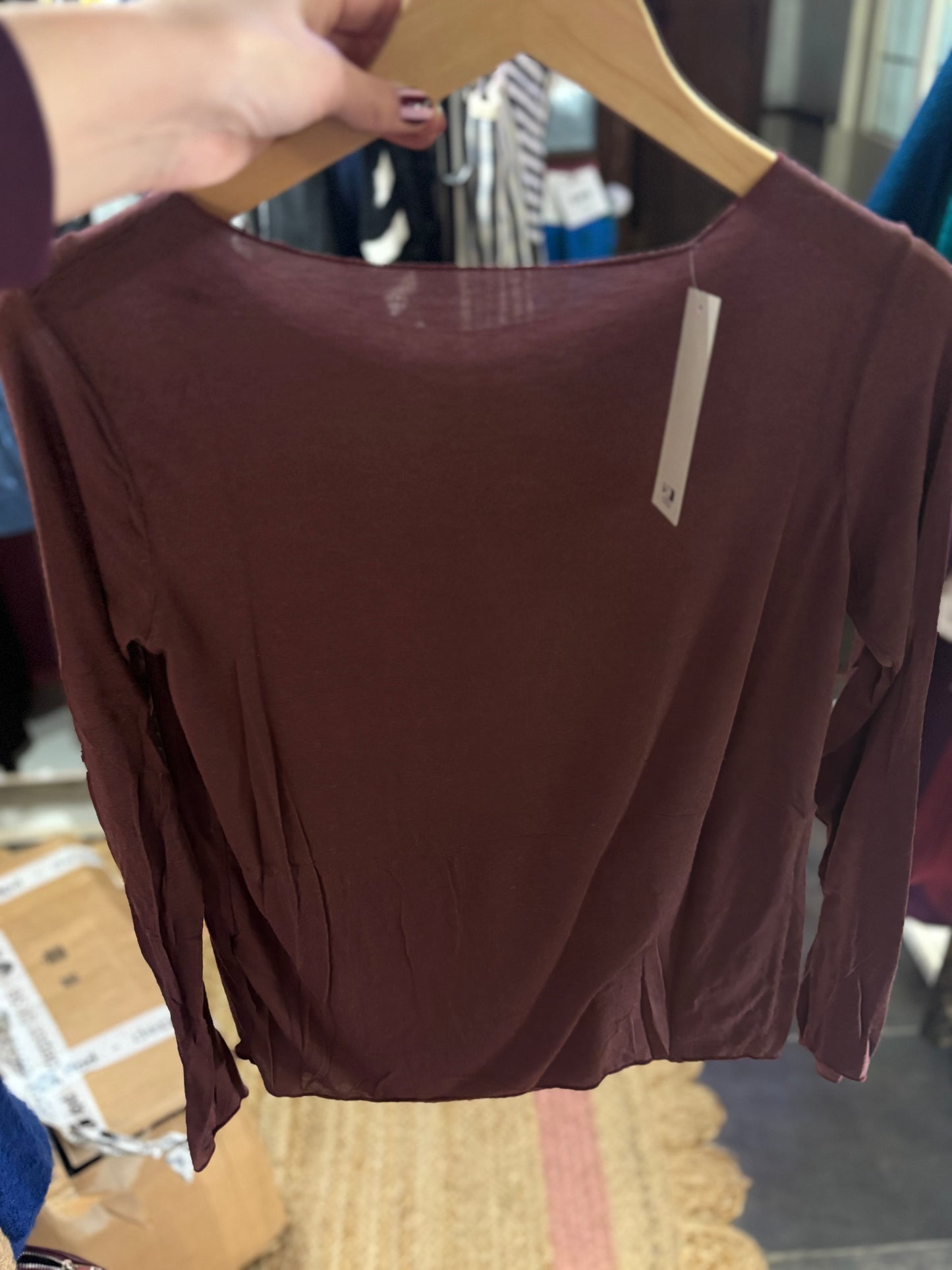 Plain Cashmere Blend Layering Top