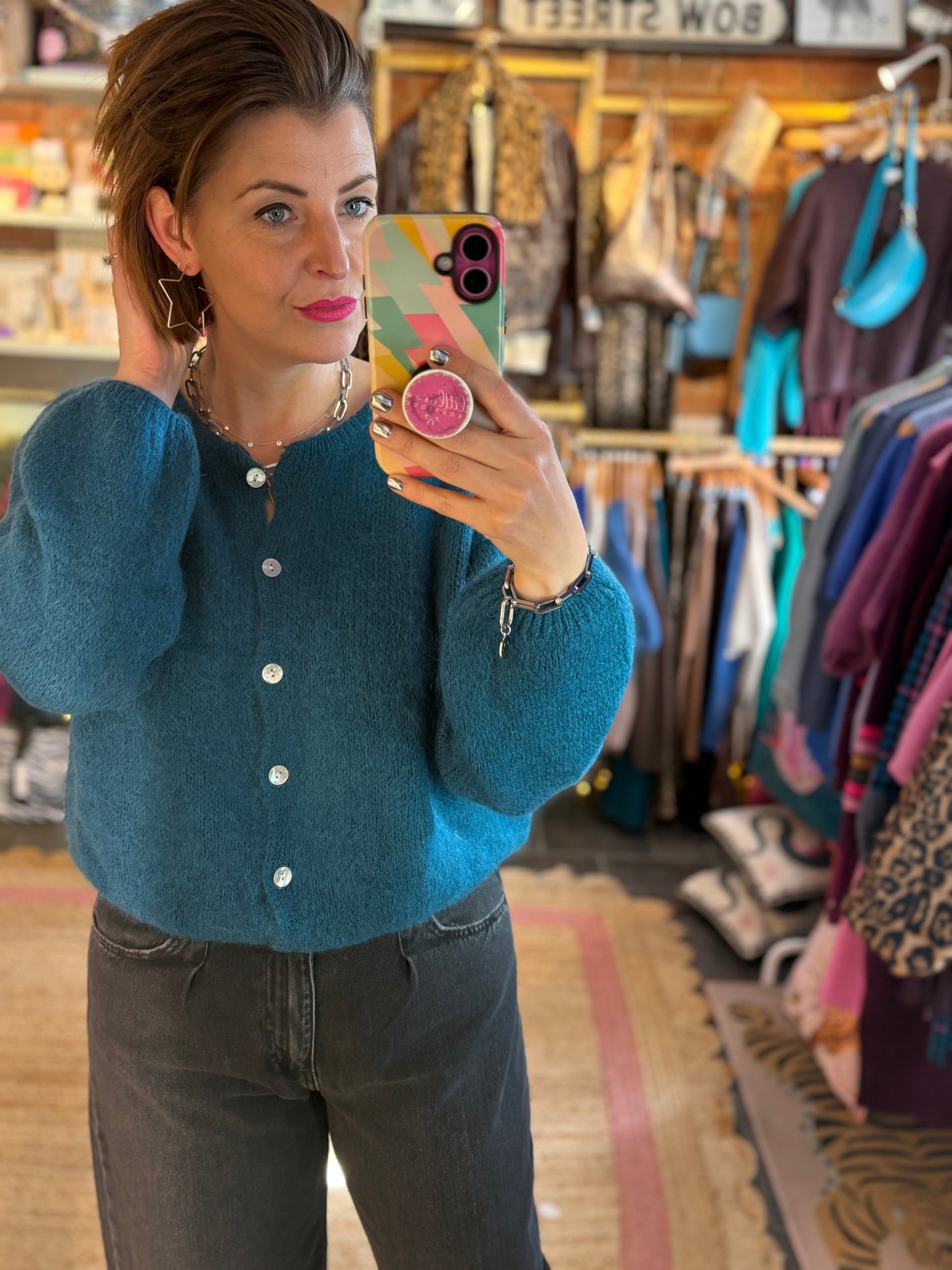 Mohair Long Sleeve Cardigan