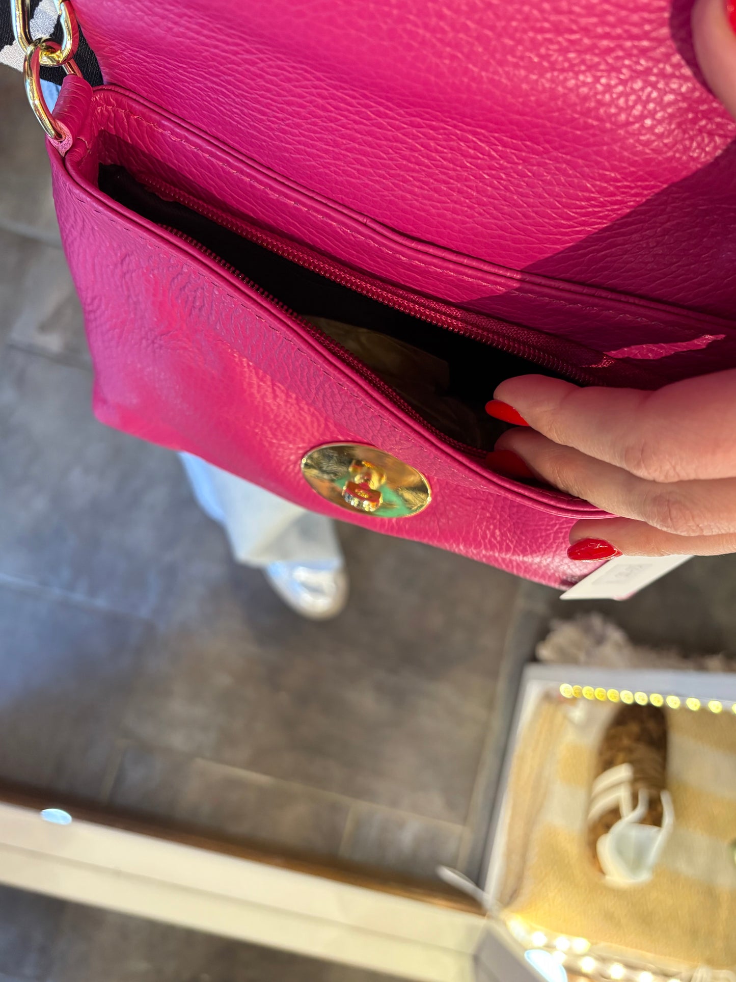 Leather Crossbody Postman’s Lock Handbag