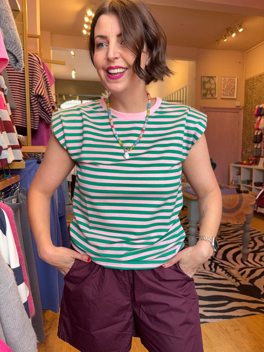 Padded Striped T-Shirt