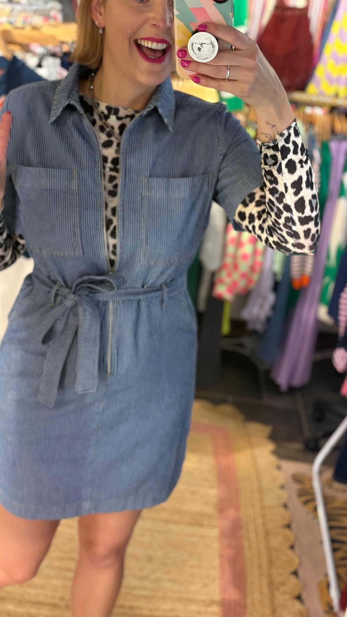 Denim Pin Stripe Dress