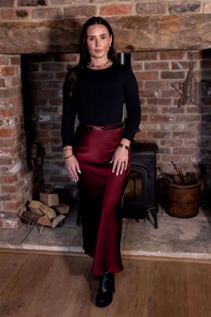 Bias Cut Satin Slip Skirt