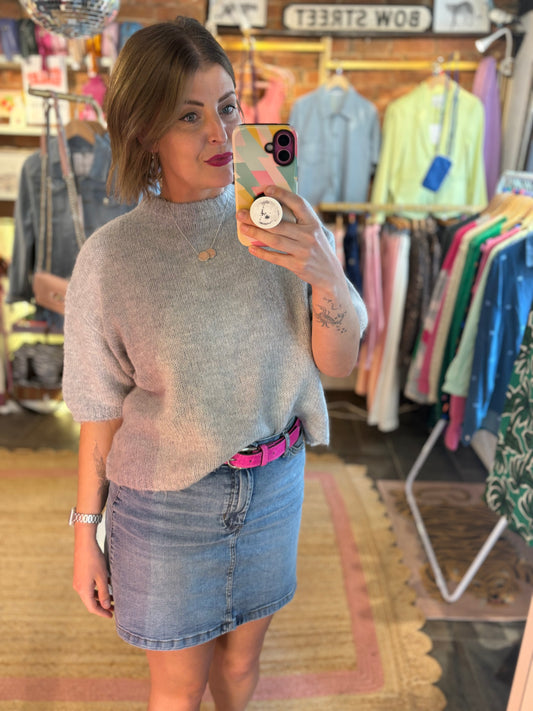Boxy Knit Cropped Jumper