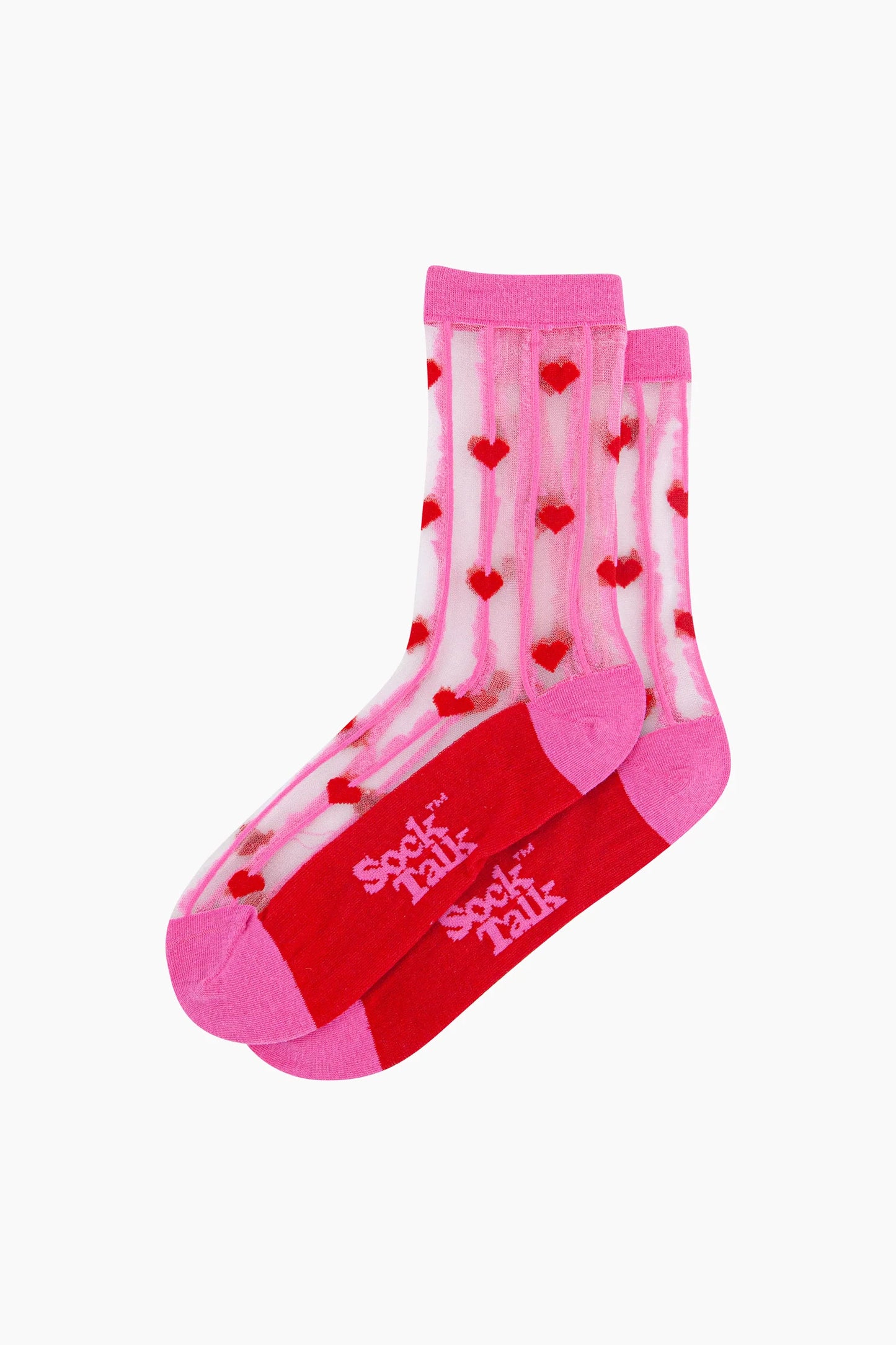 Heart Print Sheer Socks