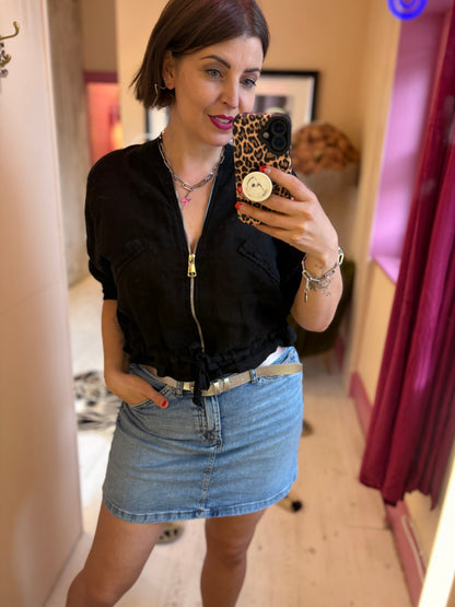 Linen Bomber Jacket