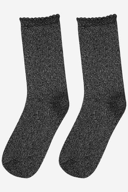 Plain Glitter Cotton Socks