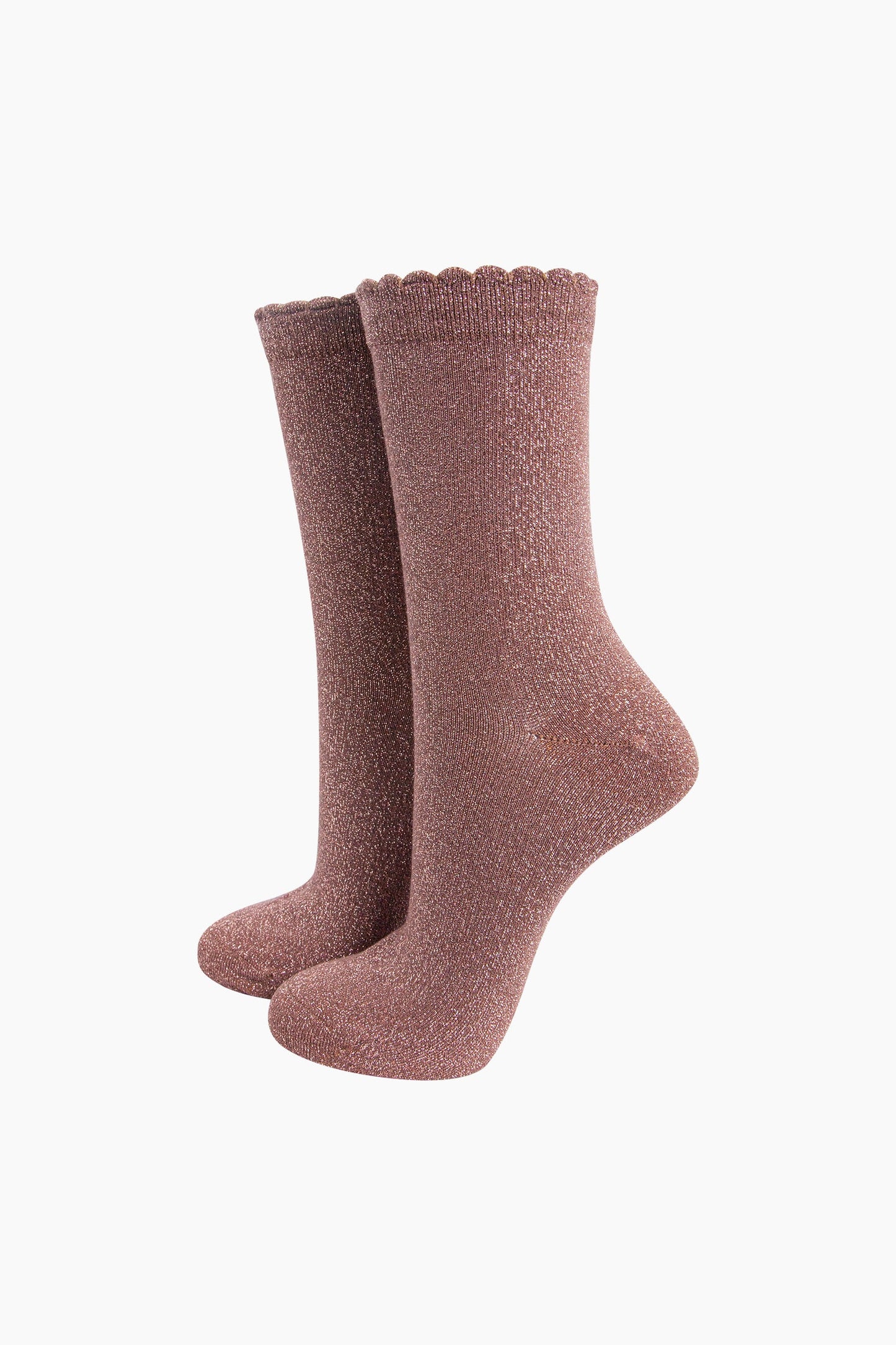 Plain Glitter Cotton Socks