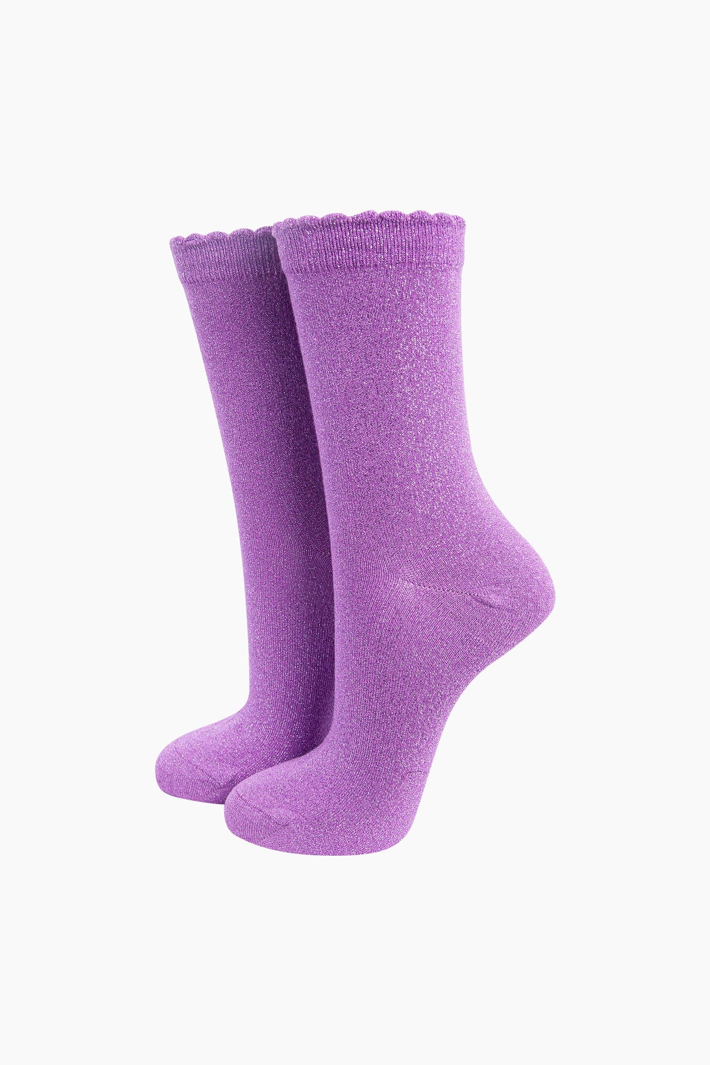 Plain Glitter Cotton Socks