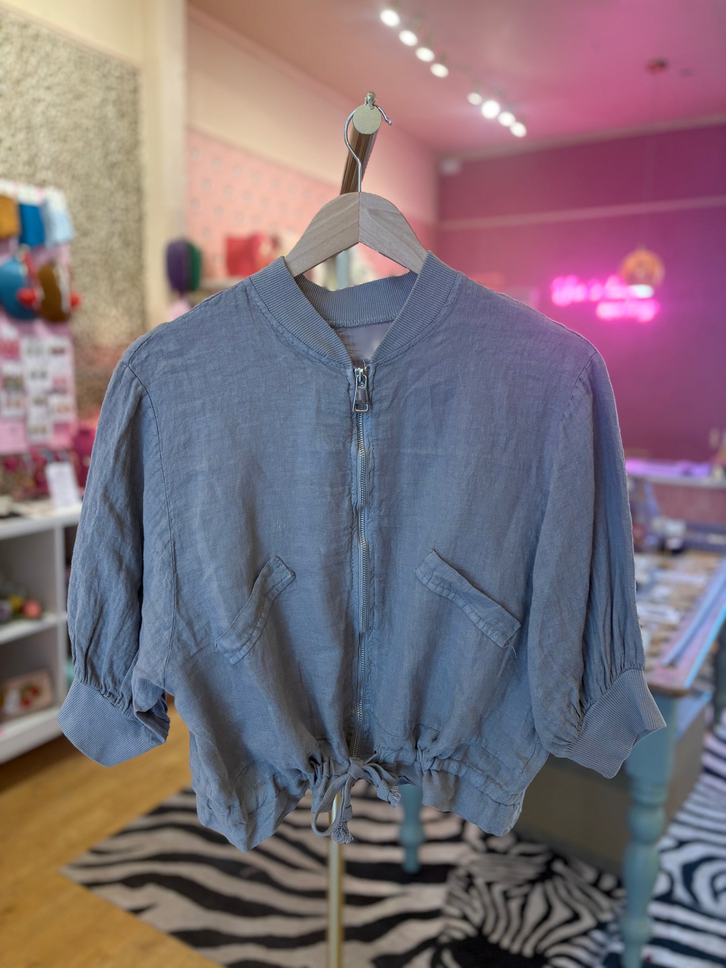 Linen Bomber Jacket