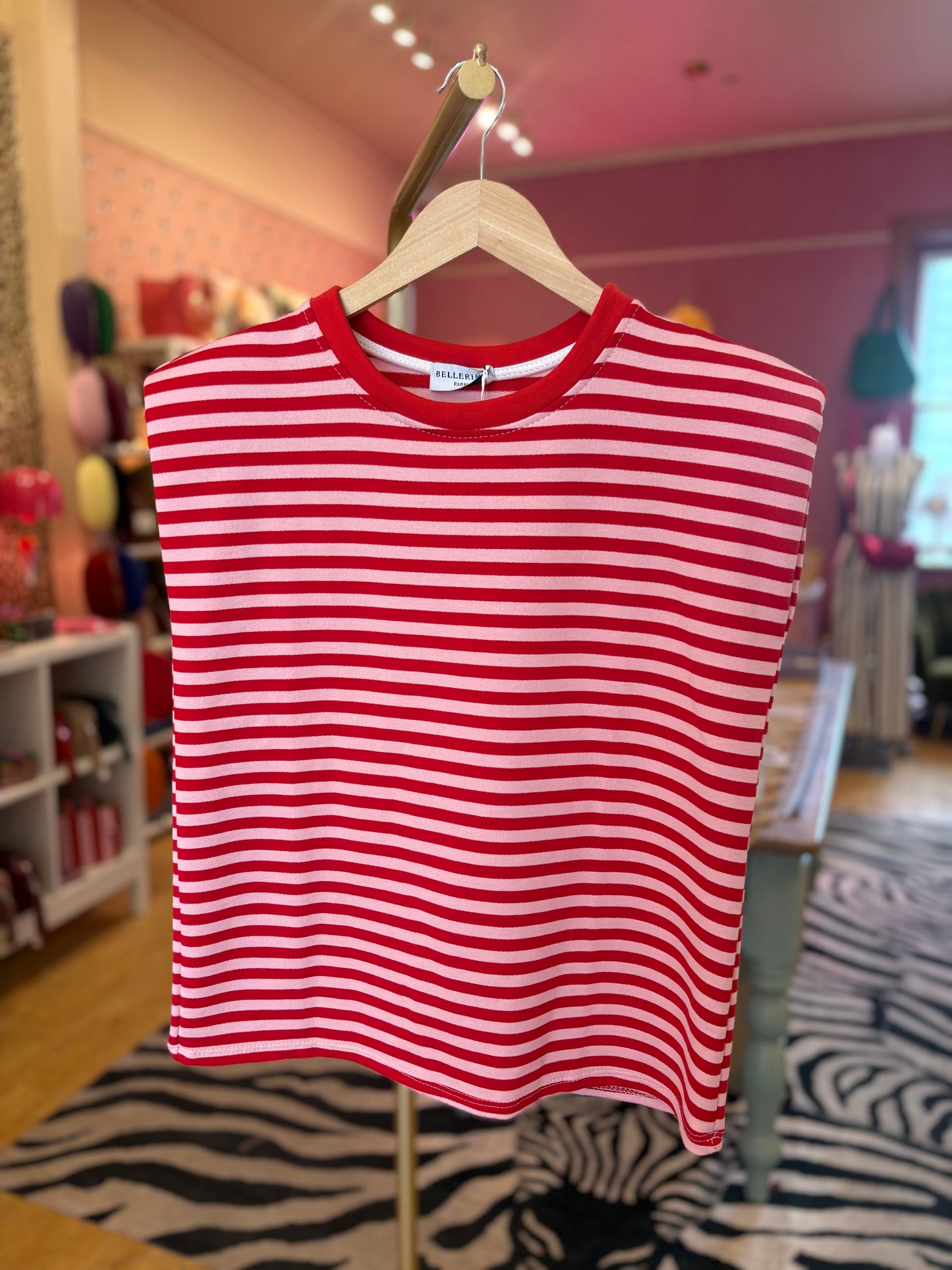Padded Striped T-Shirt