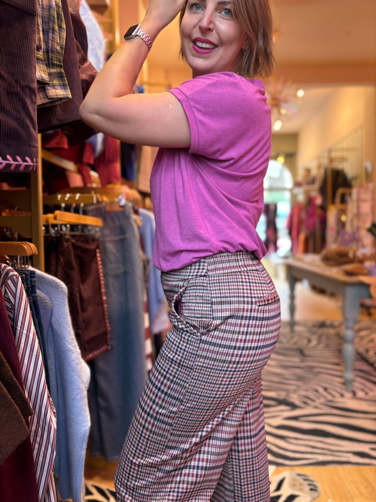 Tweed Print Tailored Trouser
