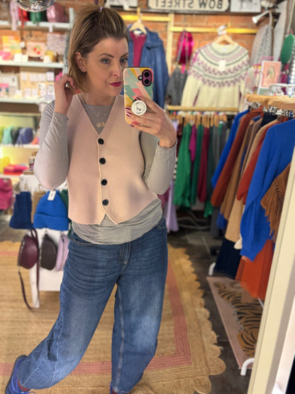 Plain Cashmere Blend Layering Top