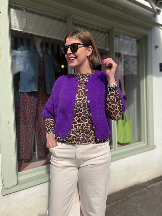 Mohair Short Sleeve Cardigan