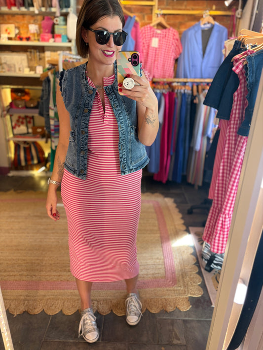 Ribbed Stripe Dress