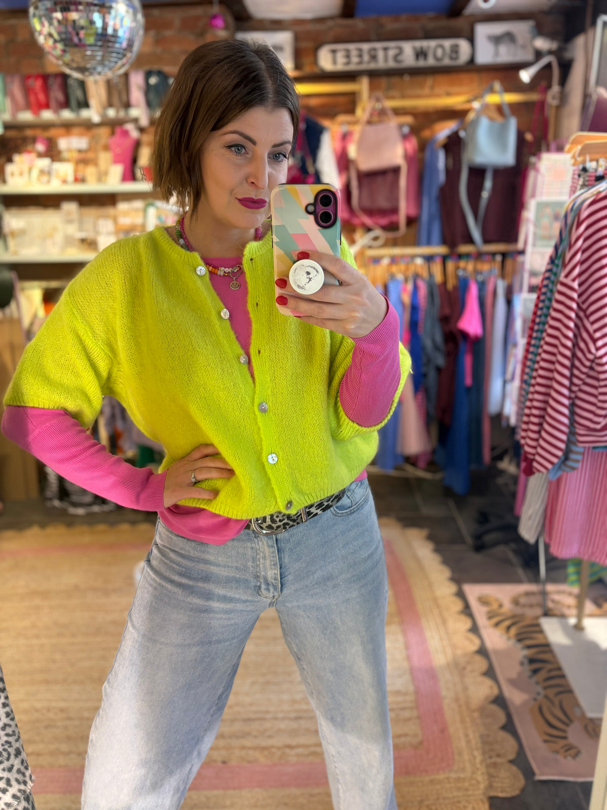 Mohair Short Sleeve Cardigan