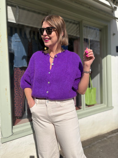 Mohair Short Sleeve Cardigan
