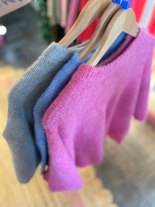 Boxy Knit Cropped Jumper