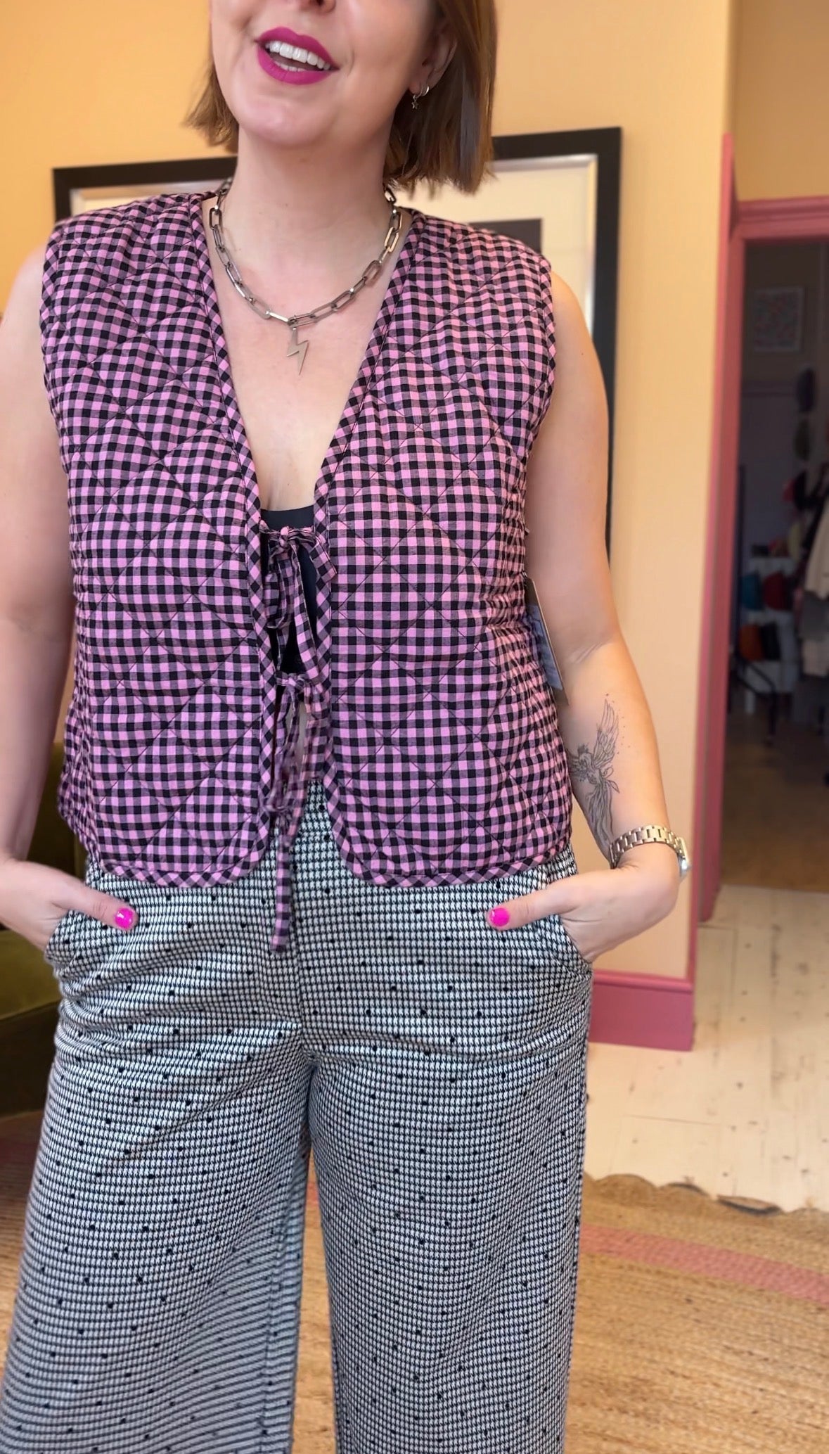 Gingham Reversible Waistcoat