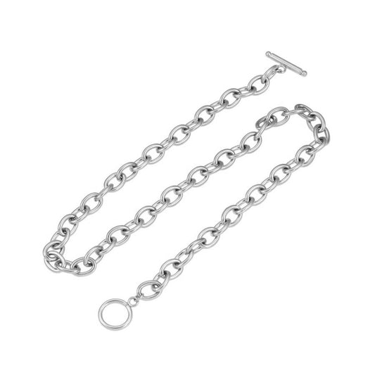 T-Bar Chain Necklace | Silver