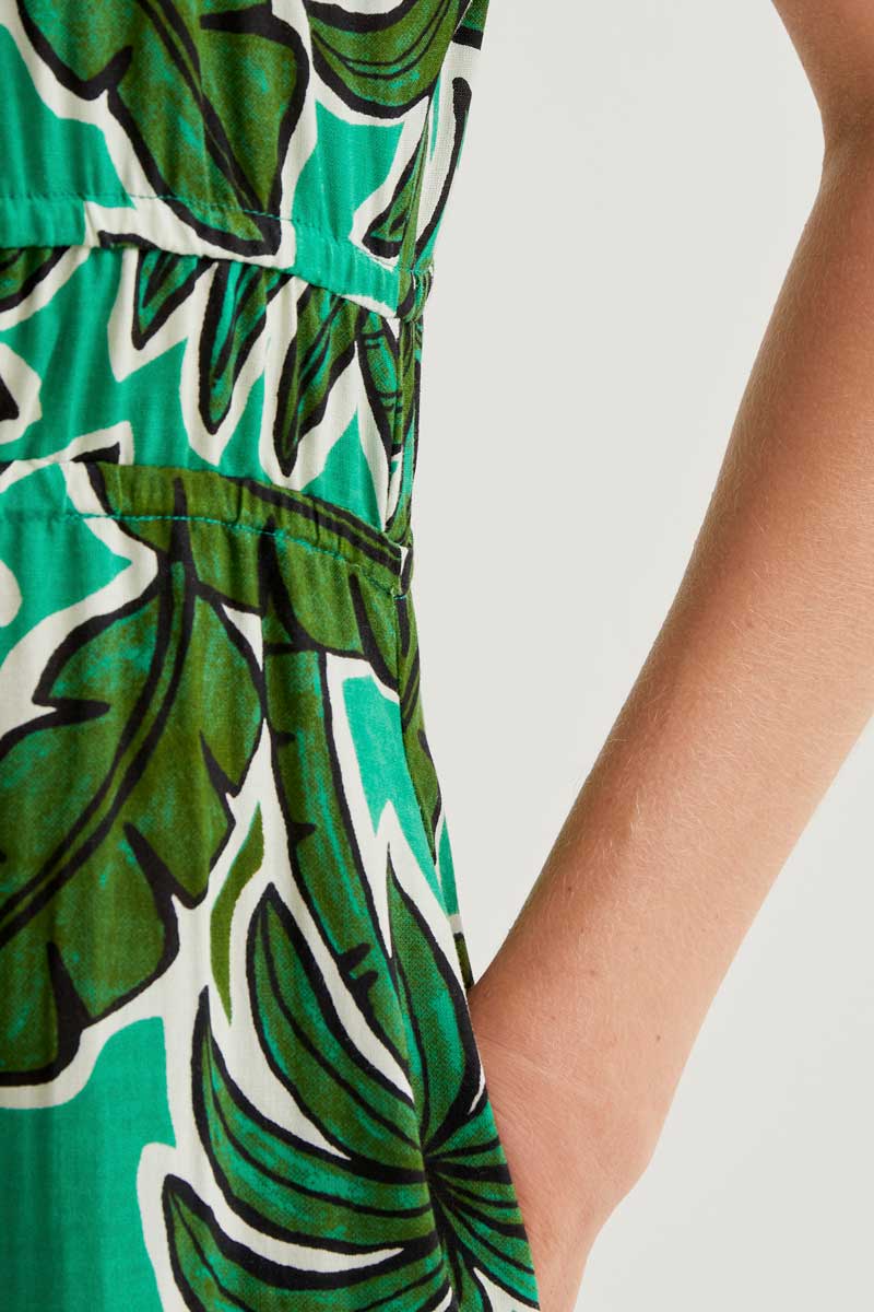 Leafy Bold Midi Dress