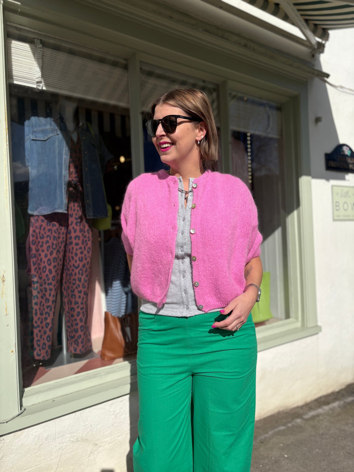 Mohair Short Sleeve Cardigan