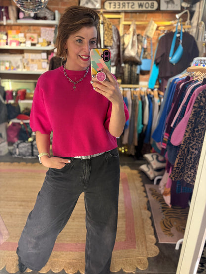 Waffle Knit Boxy Jumper