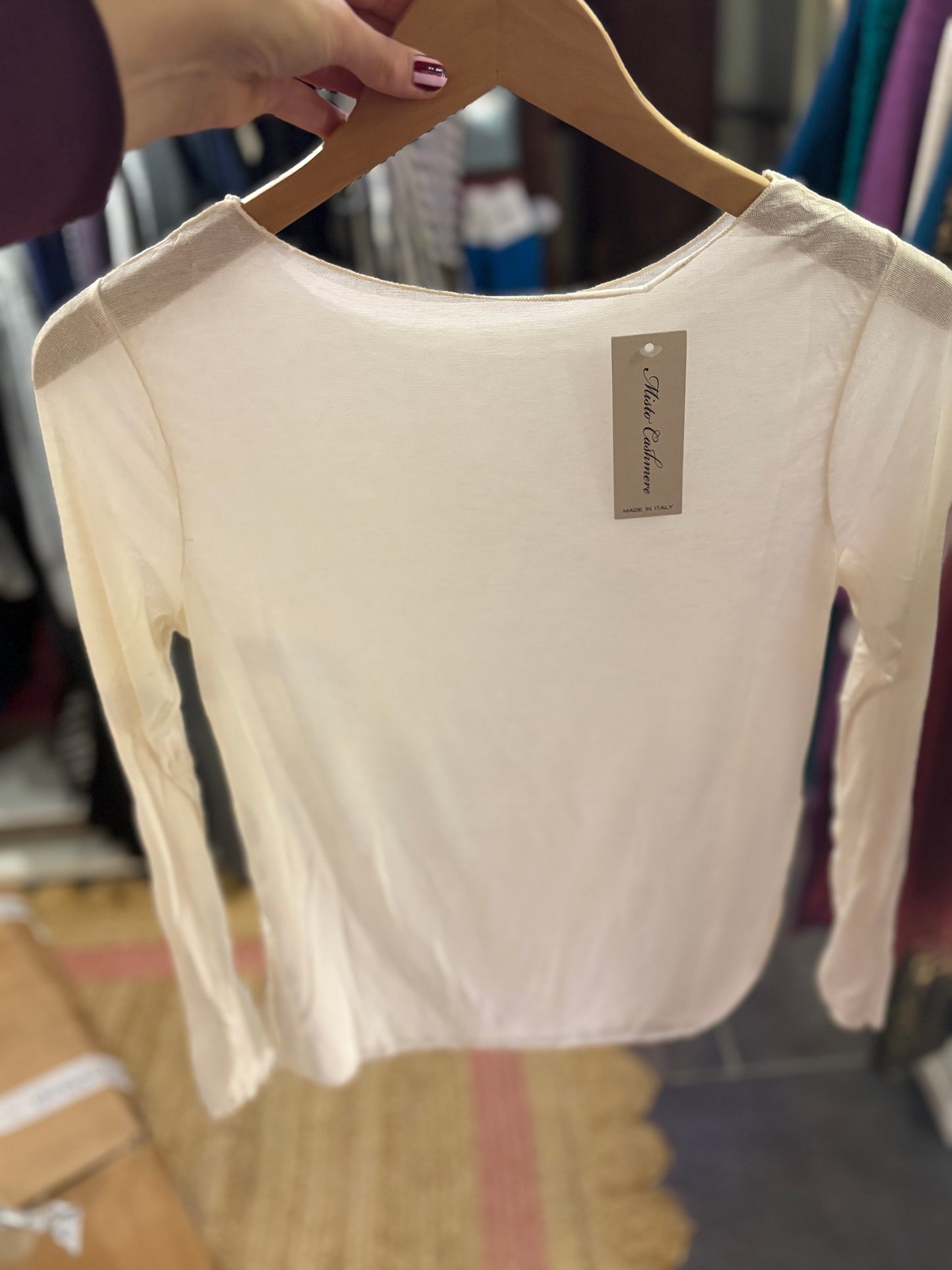 Plain Cashmere Blend Layering Top