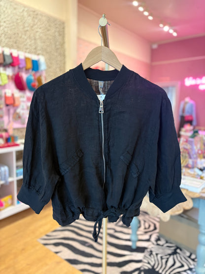 Linen Bomber Jacket