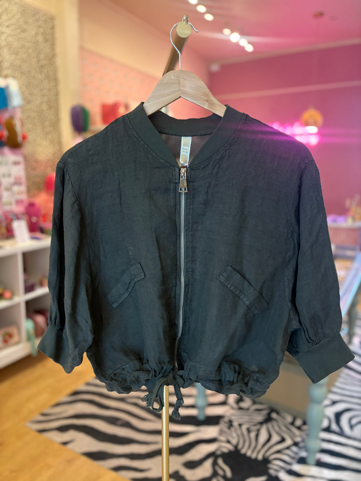 Linen Bomber Jacket