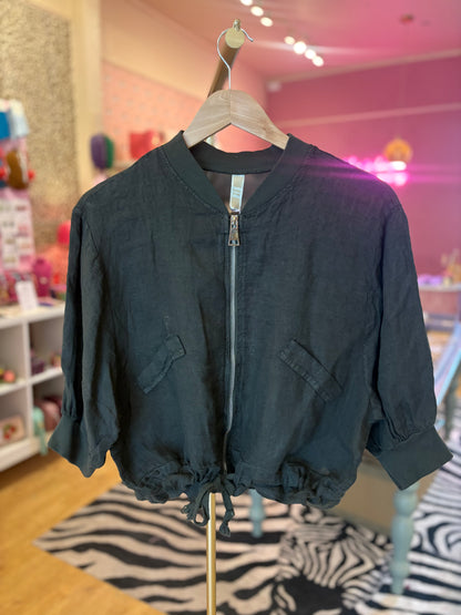 Linen Bomber Jacket