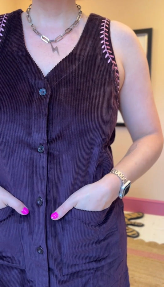 Corduroy Pinafore Dress