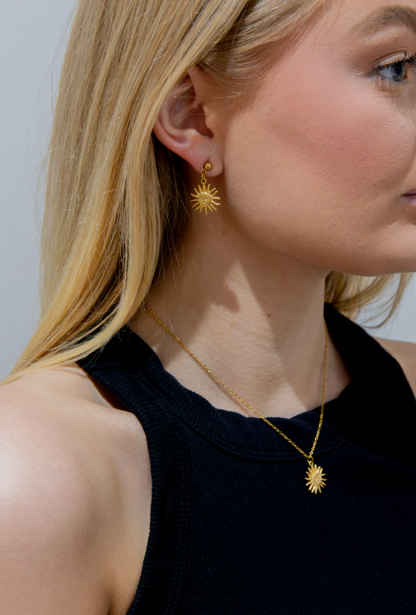 Blazing Sun Pendant Necklace
