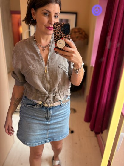 Linen Bomber Jacket