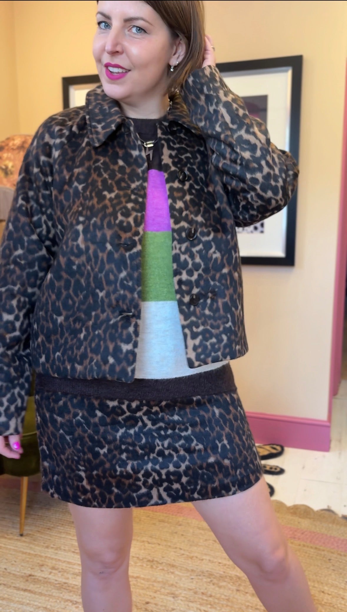 Leopard Cropped Jacket