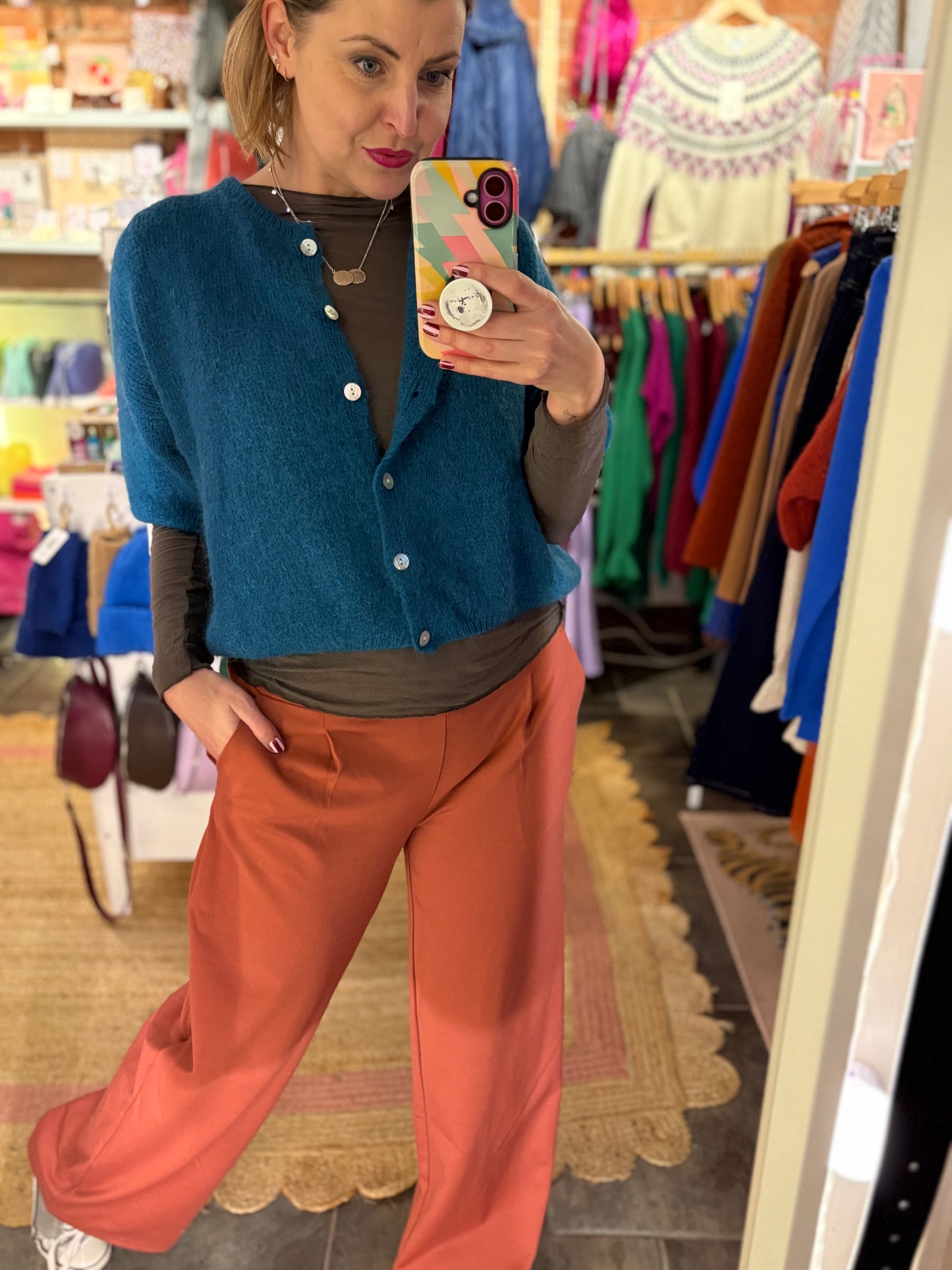 Plain Cashmere Blend Layering Top