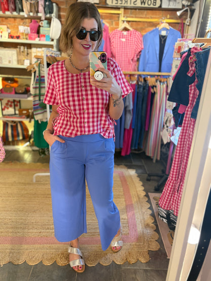 Pink Gingham Top