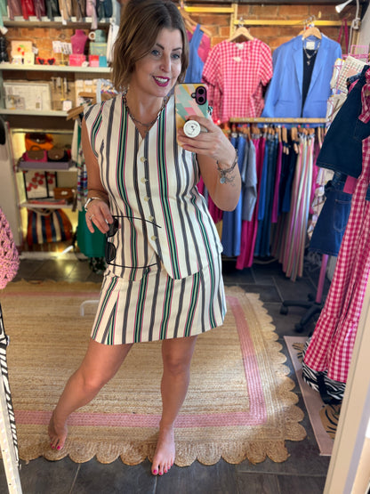 Candy Stripe Mini Skirt