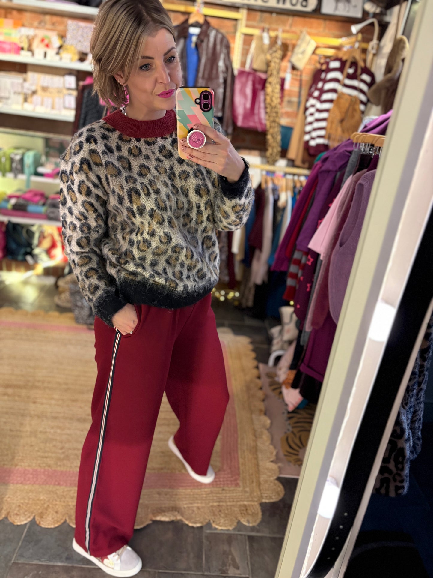 Fluffy Leopard Knit Jumper
