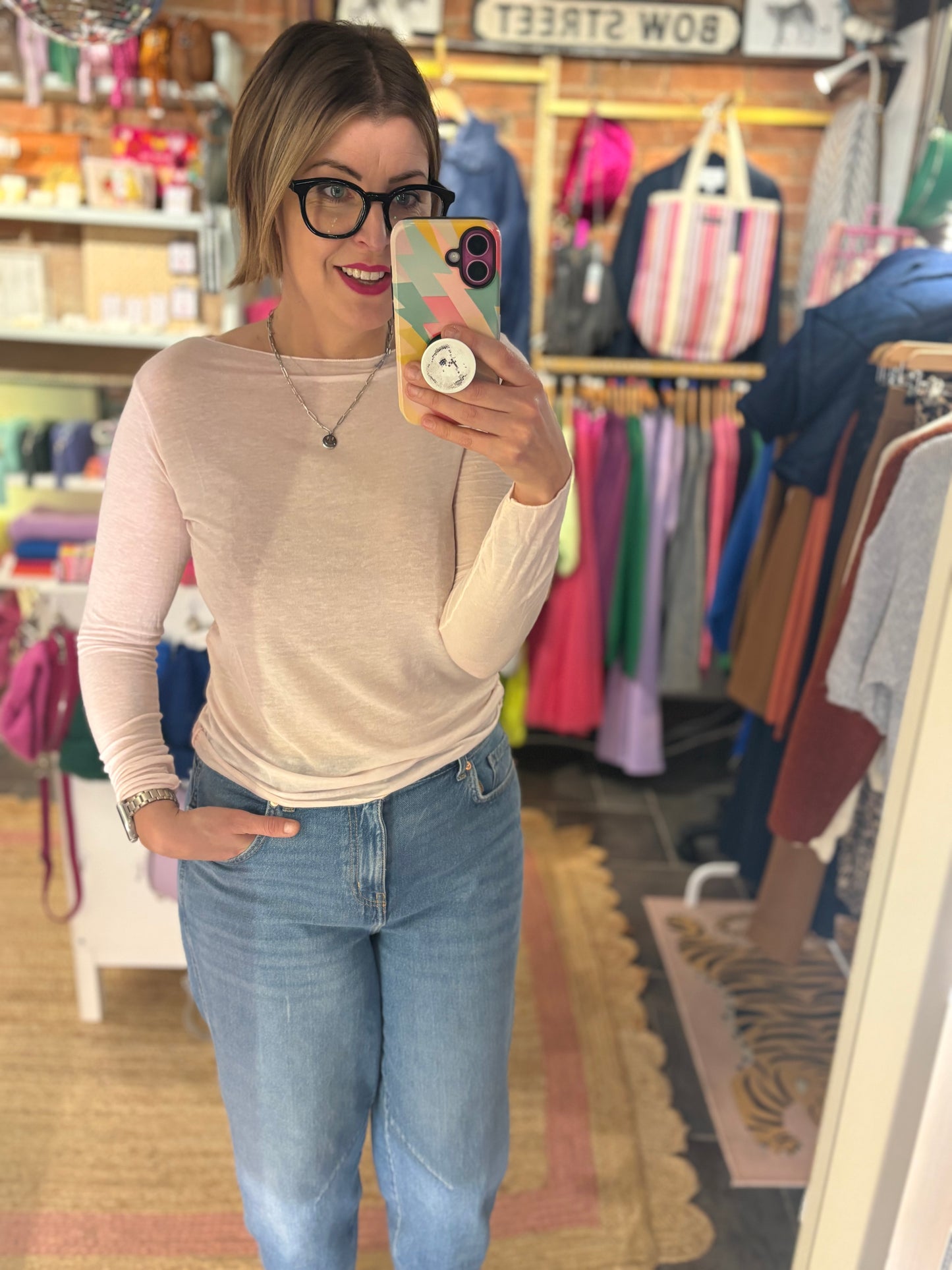 Plain Cashmere Blend Layering Top