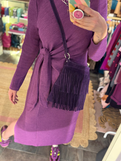 Ribbed Jersey Tie Dress