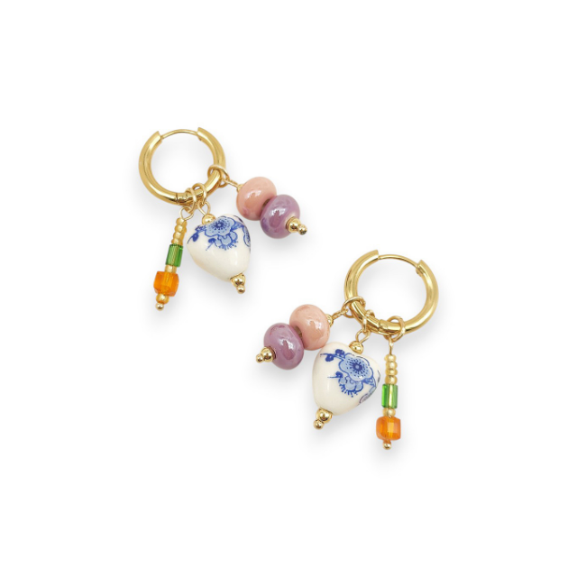 Charm Drop Huggie Earrings