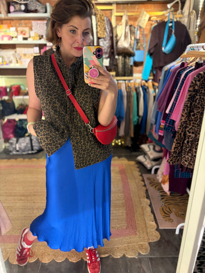 Leopard Print Denim Gilet