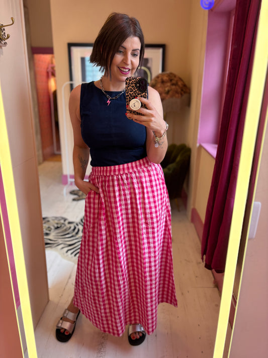Gingham Maxi Skirt