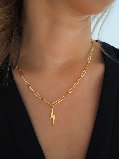 Fine Links Lightening Bolt Necklace