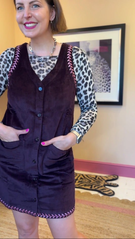 Corduroy Pinafore Dress