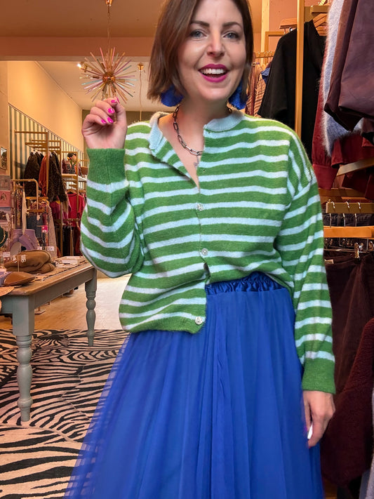 Alpaca Striped Cardigan