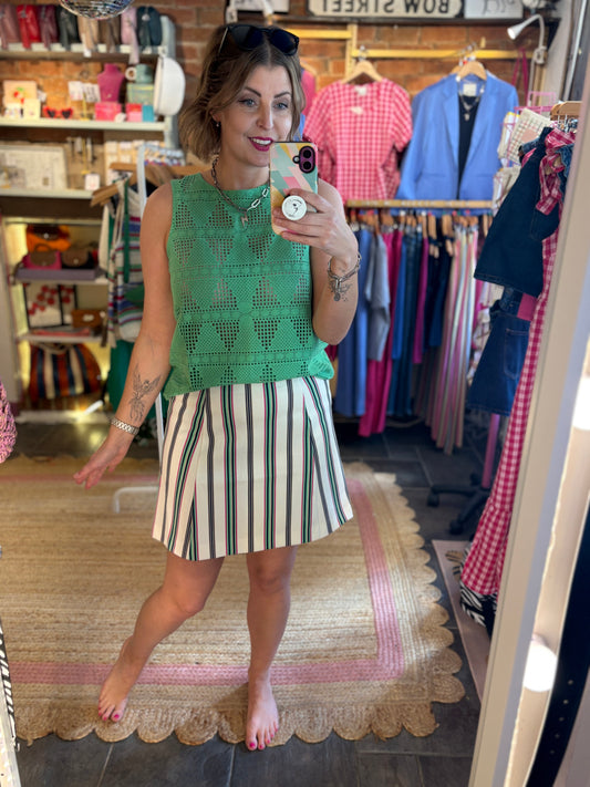 Candy Stripe Mini Skirt