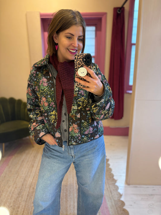 Jacquard Cropped Jacket